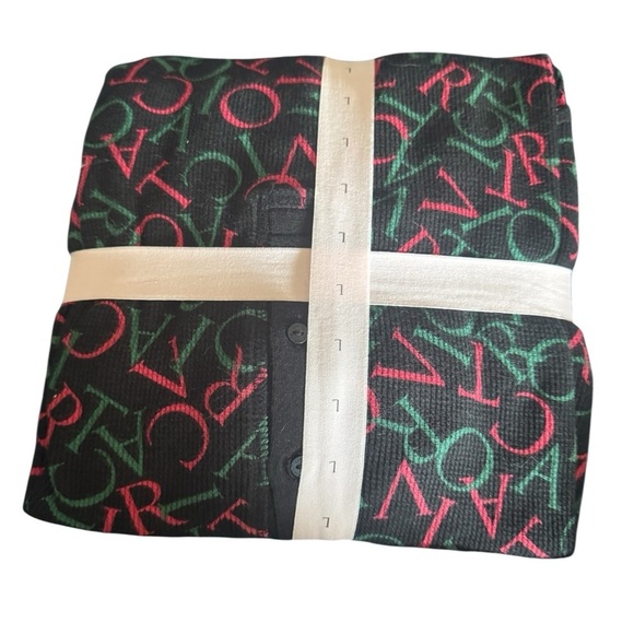 Victoria's Secret Black and Red Letter Print Pajama Set Size Large - Picture 3 of 6